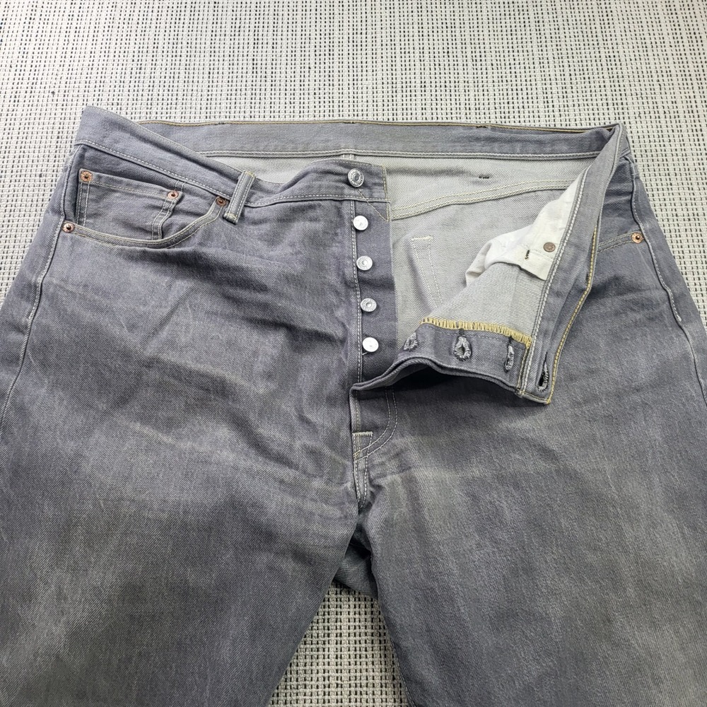 Levi's Jeans Mens 42x29 Gray 501 Original Fit Straight Leg Button Fly Denim